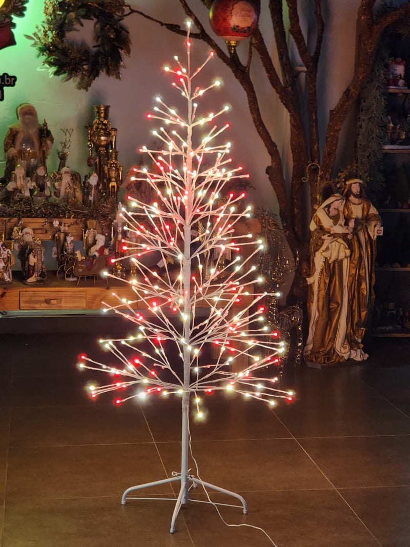 ÁRVORE DE LED COM 360 LEDS 170CM VERMELHA E BRANCO BIVOLT