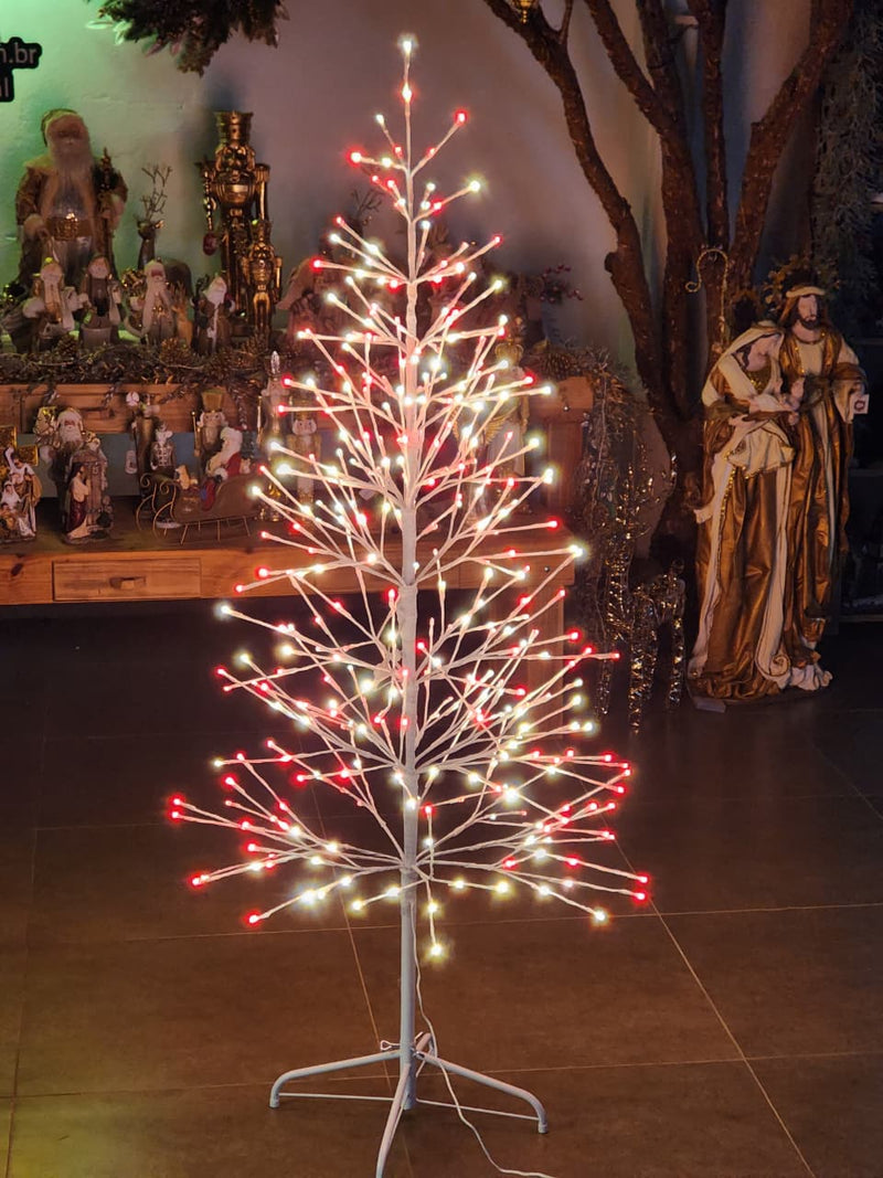 ÁRVORE DE LED COM 360 LEDS 170CM VERMELHA E BRANCO BIVOLT