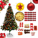 Arvore Natal 1,80m 500 Galhos Decorada Enfeitada Pinheiro Luxo Completa +80 Enfeites