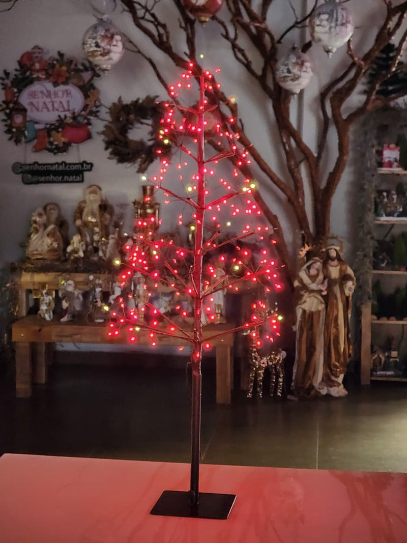 ÁRVORE FIO DE FADA COM 248 LEDS 100CM VERMELHA BIVOLT
